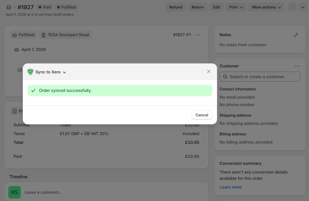 Parex Bridge - Sync and View Shopify Orders to Xero from the Order ...