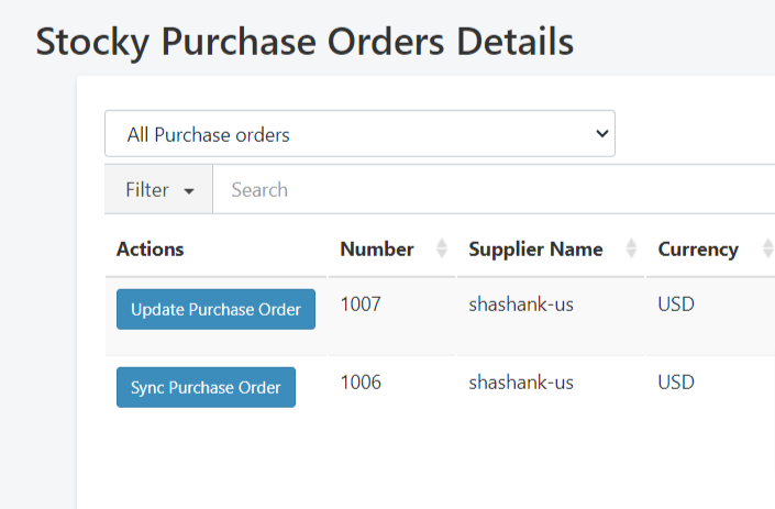 Parex Bridge - Stocky purchase order sync