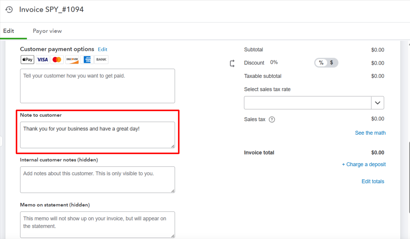 Parex Bridge - Order Notes Sync to QuickBooks